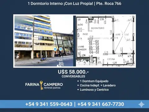 ¡Ideal Inversores! Pte. Roca y Córdoba  1 Dorm. Gas Adecuado