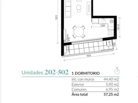 Venta 1 dormitorio en Cordón