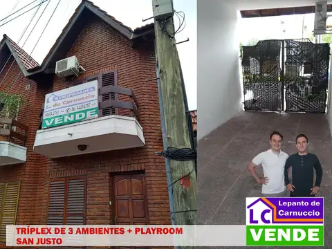 HERMOSO TRIPLEX EN VENTA sobre José Marti al 2700 – en San Justo