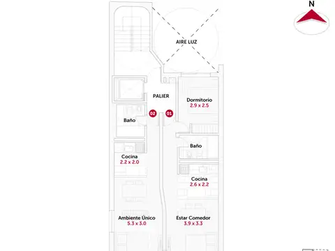 Departamento en Venta de Monoambiente