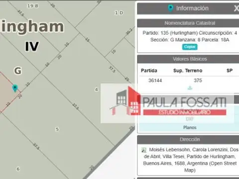 Terreno en Venta de 375,0 m2