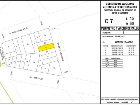 Terreno en Venta 30  mts Fondo