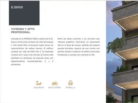 Departamento en Venta de 1 dormitorio