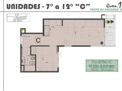 Departamento en Venta de 2 ambientes