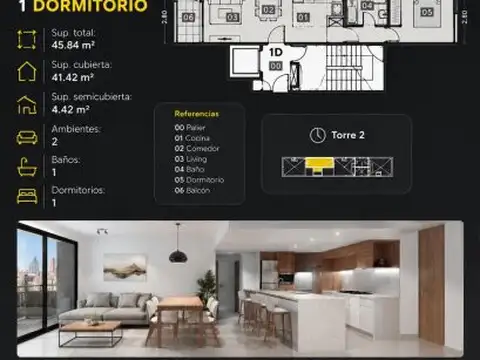 Departamento en Venta de 2 ambientes
