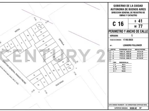 Terreno en Venta 8,62  mts Frente