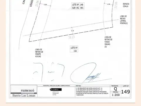 LOTE 149 LOMAS CHICO- BARRIO PRIVADO RUMENCO