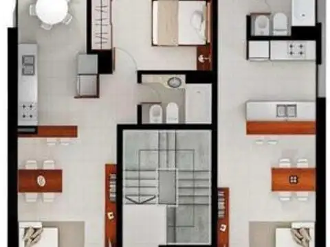 Departamento 2 ambientes con 1 baño