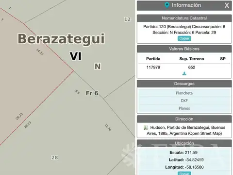 Terreno en Venta de 651,0 m2