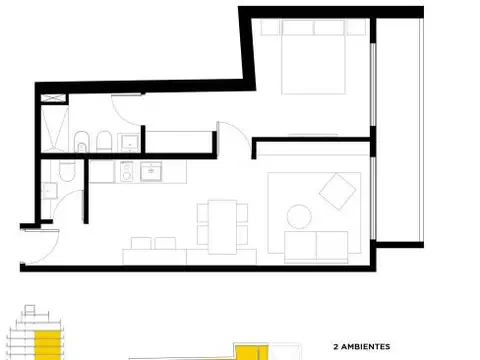 Venta 2 ambientes en Belgrano