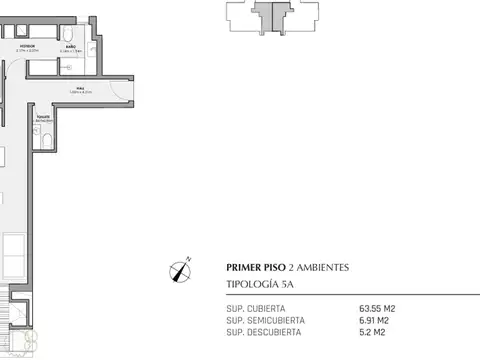 Departamento en Venta de 2 ambientes