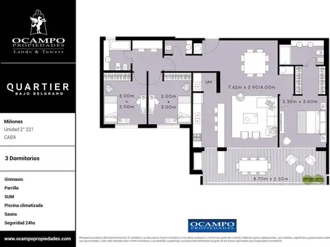 Departamento en Venta en Belgrano, USD 1.110.097