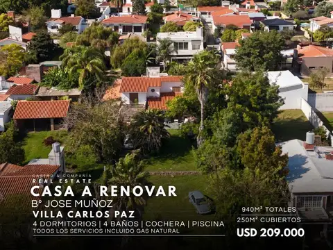 Venta Casa De 4 Dormitorios Y 940 M2 Terreno En Barrio José Muñoz - Villa Carlos Paz
