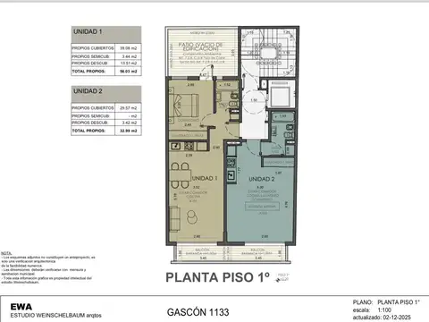Departamento en Venta de 1 dormitorio