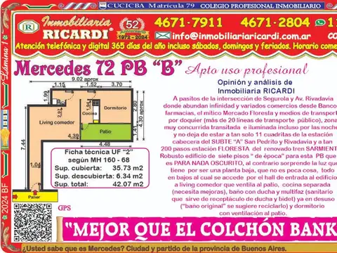 MEJOR QUE EL COLCHÓN BANK. 2 amb.en PB  PARA NADA OSCURITO 