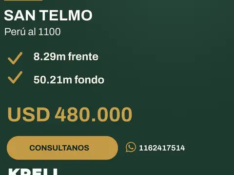 Terreno en venta en San Telmo