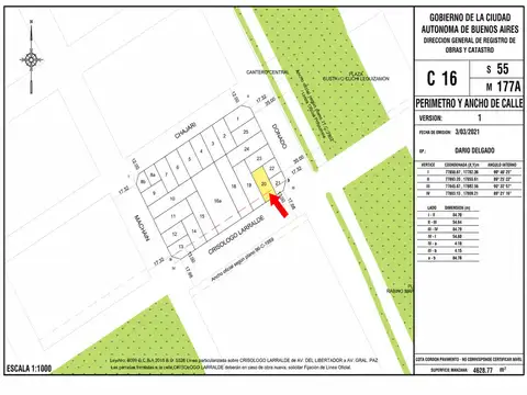 LOTE 8,66 x 18,70 TOTAL 161 M2 EXC. ZONA SAAVEDRA