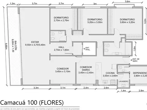 Departamento 5 ambientes con 3 baños
