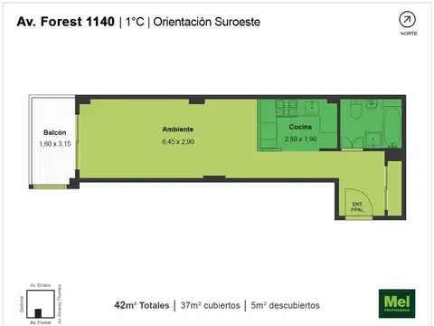 Av. Forest 1100, Piso 1