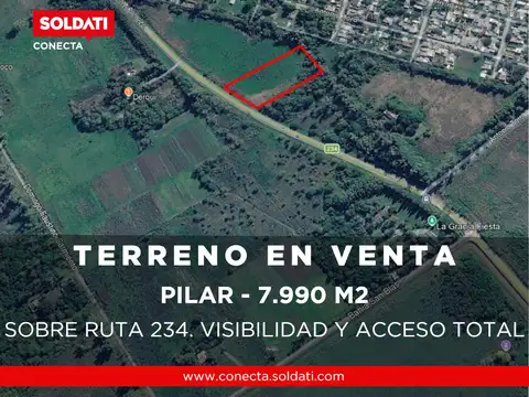 Terreno en venta de 7.990  m2 sobre Ruta 234 en Presidente Derqui - Venta