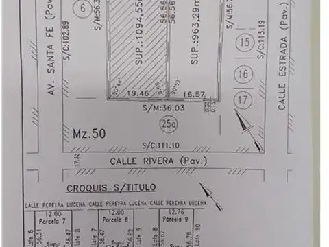 Terreno en Venta de 986,0 m2