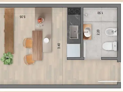 Departamento en Venta de 1 dormitorio