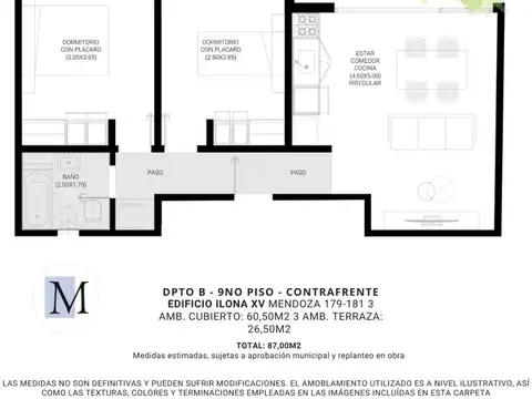 Departamento en Venta de 3 ambientes