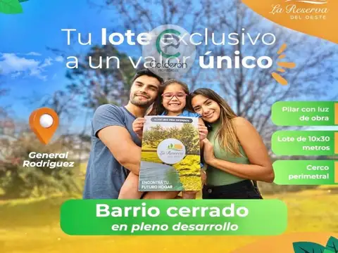 Terreno Lote en  Venta la Reserva del Oeste