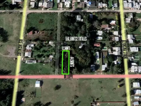 Terreno VENTA 12,5x44,5-556mts2 totales - Lujan