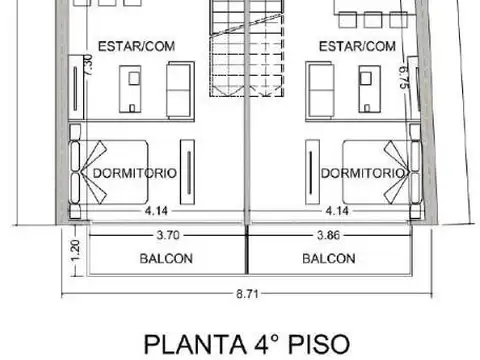 Departamento Monoambiente con 1 baño