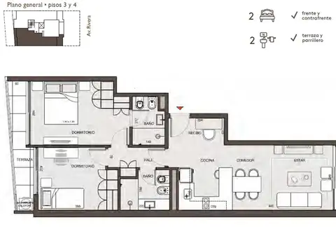 VENTA APTO 2 DORMITORIOS 2 BAÑOS TERRAZA MALVIN