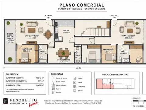 Departamento en Venta de 3 dormitorios