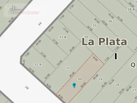 Terreno en Venta 30  mts Fondo