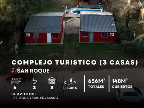 Venta Complejo Turístico De 3 Cabañas En 656 Mts² De Terreno Sobre Av. Principal De San Roque