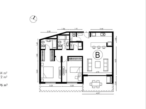 Departamento en Venta con 1 cocheras