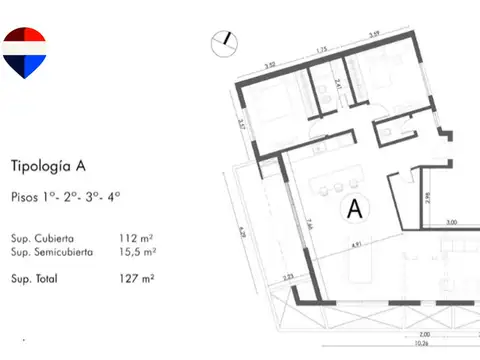 Departamento en Venta de 3 dormitorios
