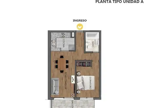 Venta - Departamento 1 dormitorio con balcón al frente - Lourdes, Rosario.