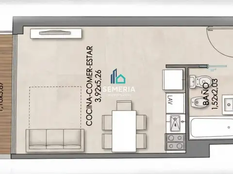 VENTA DEPARTAMENTO MONOAMBIENTE LUMINOSO