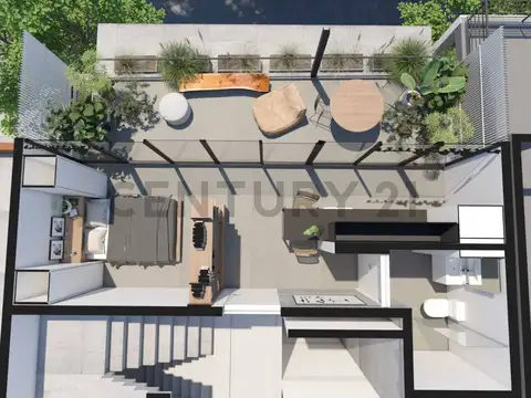 Departamento Monoambiente con 1 baño