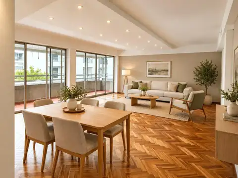 Departamento 3 dormitorios, frente, balcón corrido, 126 m²,