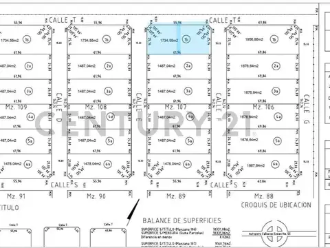 Terreno en Venta de 1734,0 m2