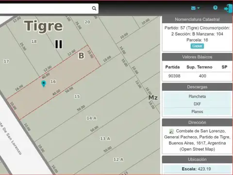 Terreno en Venta de 400,0 m2