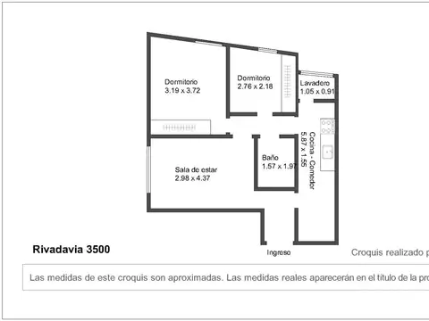 Departamento en Venta de 3 ambientes