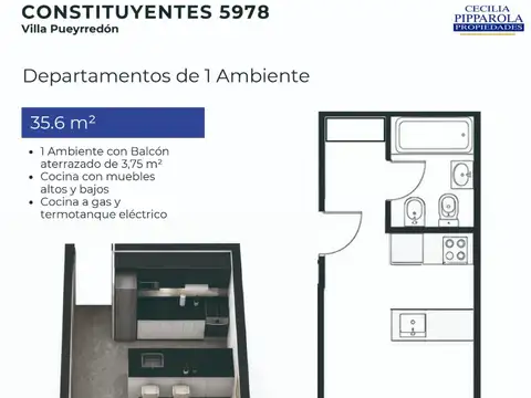 Departamento en Venta de Monoambiente