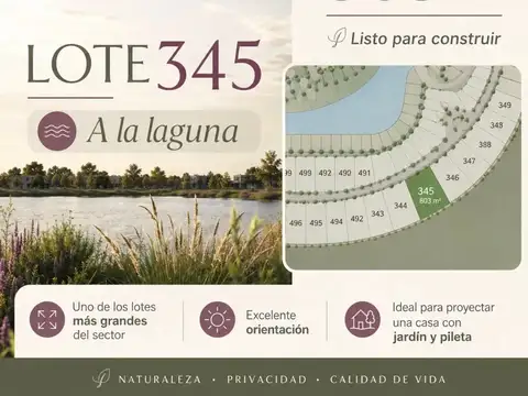 Lote con Salida a la Laguna-Damasia al Sur canning
