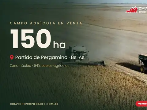 Campo 150 Hectareas Agricolas en Pergamino. 