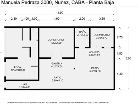 Manuela Pedraza 3000 , Piso 0