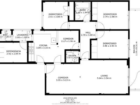 Departamento en Venta de 3 dormitorios
