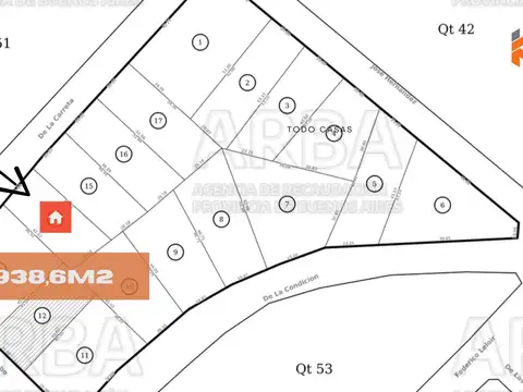 Terreno en Venta de 939,0 m2