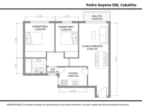 Departamento en Venta en Caballito, USD 155.000